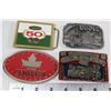 Image 1 : BOX W/ 4 VINTAGE BEER BELT BUCKLES
