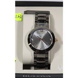BULOVA MEN'S BLACK DIAL DIAMONDS BRACELET WATCH