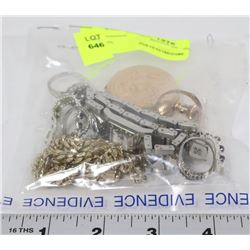 POLICE SEIZURE BAG WITH ASSORTED JEWELLERY INCL