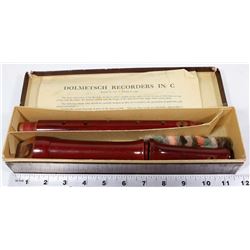 VINTAGE DOLMETSCHWOOD  RECORDER C/W FINGERING