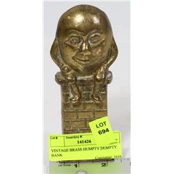 VINTAGE BRASS HUMPTY DUMPTY BANK
