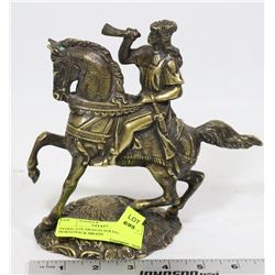 INTRICATE DESIGN SOLDIER ON HORSEBACK BRASS