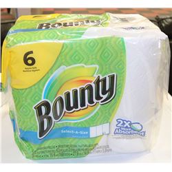 PK OF 6 BOUNTY 2 PLY PAPER TOWEL