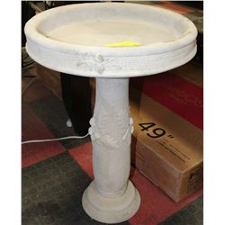 CONCRETE ACORN BIRDBATH 16"W X 23" H