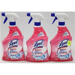 THREE 950ML BOTTLES LYSOL BATHROOM FOAM CLEANER