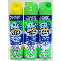 THREE 623G BOTTLES SCRUBBING BUBBLES BATHROOM