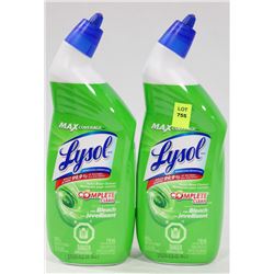TWO 710ML BOTTLES LYSOL WITH BLEACH TOILET BOWL