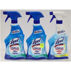 THREE 650ML BOTTLES LYSOL WITH HYDROGEN PEROXIDE