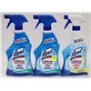 Image 1 : THREE 650ML BOTTLES LYSOL WITH HYDROGEN PEROXIDE