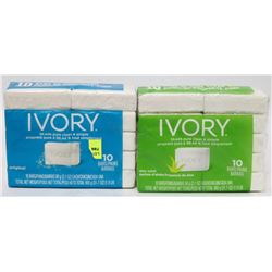 TWO PKS OF 10 IVORY SOAP BARS