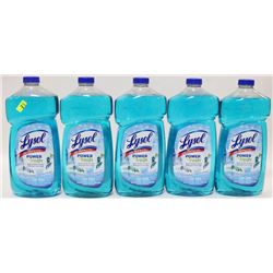 FIVE 1.2 LITRE BOTTLES LYSOL SPRING WATERFALL