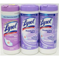 THREE 35 WET WIPE CONTAINER LYSOL LAVENDER