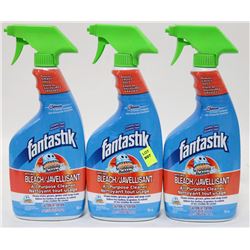 THREE 650 ML BOTTLES FANTASTIK WITH BLEACH ALL
