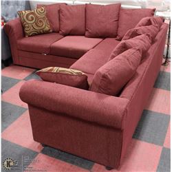 NEW CANYON ORANGE FABRIC SECTIONAL W/ ACCENT