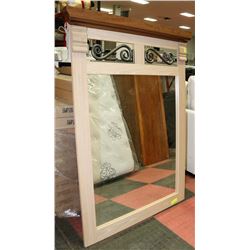 WOOD AND METAL DECORATIVE MIRROR 36"X48"