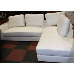 NEW WHITE LEATHERETTE 103 X 69" 'L' SHAPE