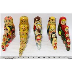 COLLECTION OF 5 RUSSIAN NESTING DOLLS