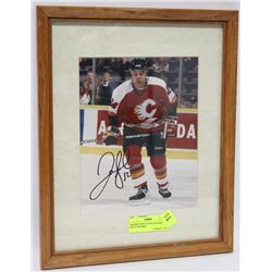 JAROME IGINLA SIGNED ROOKIE PHOTO FRAMED