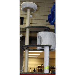FUR HAVEN CAT TREE CONDO ,52INCH HIGH,GREY&WHITE