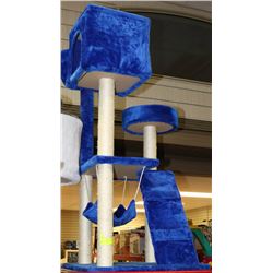 FUR HAVEN CAT TREE CONDO,4FT TALL,BLUE WITH