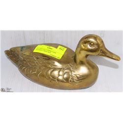 234) VINTAGE COPPER LOON FIGURINE. LARGE SIZE