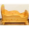 Image 1 : KNOTTY PINE ROCKING DOLL CRADLE 24"  MADE IN