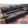 Image 1 : DELUXE BROWN LEATHERETTE RECLINING SOFA