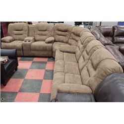NEW LIGHT BROWN MICROFIBRE DELUXE RECLINING