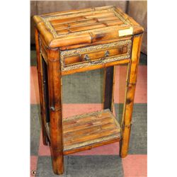 SPLIT BAMBOO OCCASIONAL TABLE WITH DRAWER AND