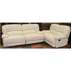 NEW ANDERSON WHITE BONDED LEATHER SOFA  AND