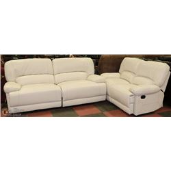 NEW ANDERSON WHITE BONDED LEATHER SOFA  AND