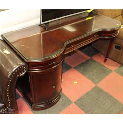 CHERRY WOOD GLASSTOP DESK