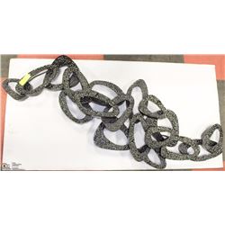 DECORATIVE BLACK METAL CHAIN WALL HANGING 50"