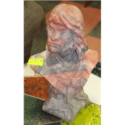 LARGE COMANCHE CERAMIC BUST OF