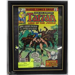 FRAMED VINTAGE TARZAN COMICBOOK DISPLAY