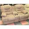 Image 1 : NEW BROWN MICROFIBRE ROCKER RECLINER CONSOLE LOVE