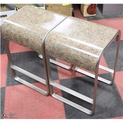 2 NEW HANDMADE STONE COLOR SHOWHOME STOOLS 24"