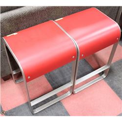 2 NEW HANDMADE RED SHOWHOME STOOLS 24"
