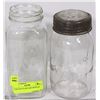 Image 1 : 2 VINTAGE GLASS JARS ONE WITH LID