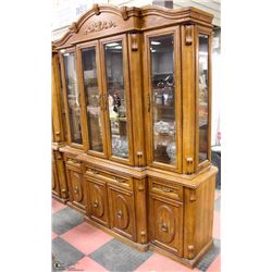 LARGE OAK  BUFFET AND HUTCH