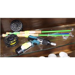 LOT OF 4 FISHING ROD AND DRILL BARBECUE LIGHTERS