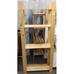 WOOD 4-TIER STORAGE SHELF X2