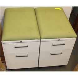 2 MATCHING 2 DRAWER FILING CABINETS