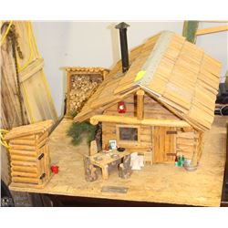 HANDCRAFTED LOG CABIN WITH THE "OUT" BUILDINGS &