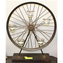BICYCLE WHEEL CANDLE HOLDER