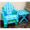 Image 1 : KIDS PATIO SET WITH 3 CHAIRS & TABLE