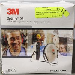 3 PAIRS OF 3M OPTIME 95 SAFETY EAR MUFFS