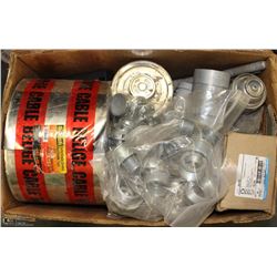 BOX OF NEW ELECTRICAL SUPPLIES INCL WIRE