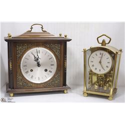 LOT OF 2 VINTAGE MECHANICAL CLOCKS