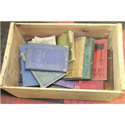 WOODEN BOX FULL OF 1920'S BOOKS